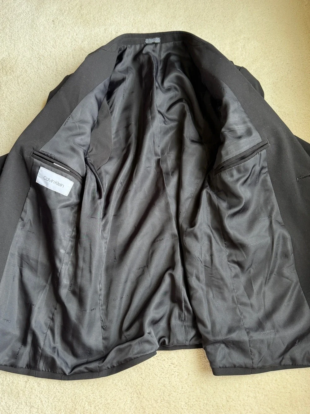 Calvin Klein black suit coat blazer Boys Size 16